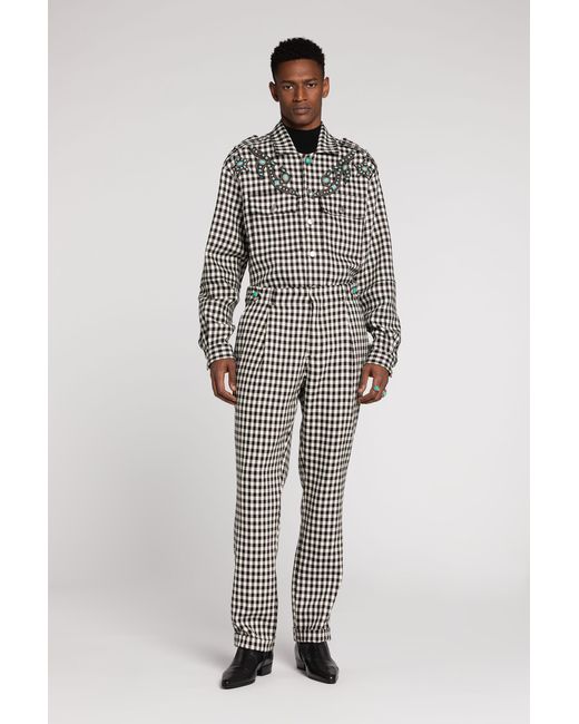 Roberto Cavalli Black Embellished Gingham Jacket for men