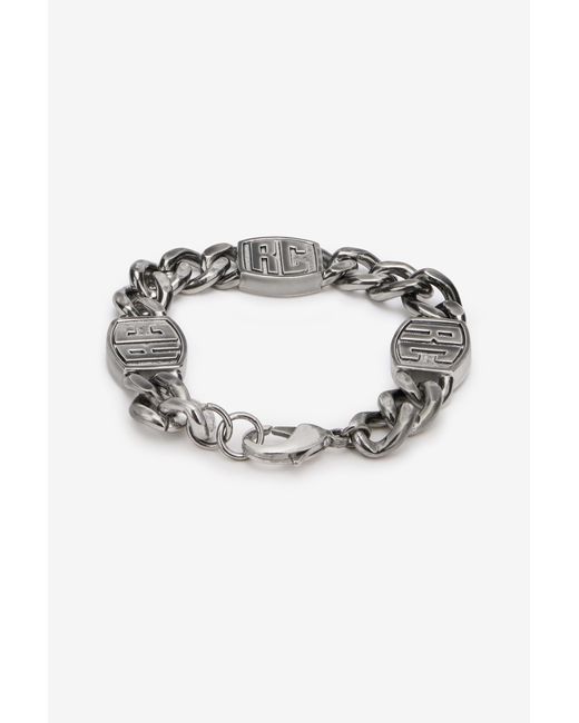 Roberto Cavalli Metallic Chain Bracelet With Rc Monogram for men
