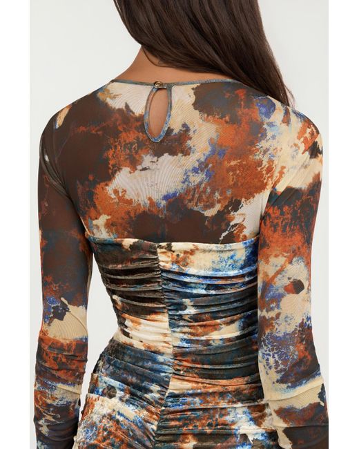 Roberto Cavalli Multicolor Minikleid Mit Rusty Stain-Druck