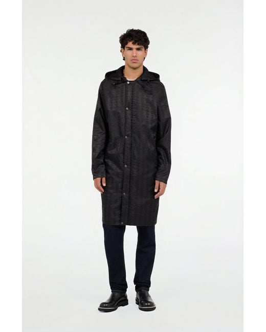 Roberto Cavalli Black Caban With Rc Monogram All Over for men