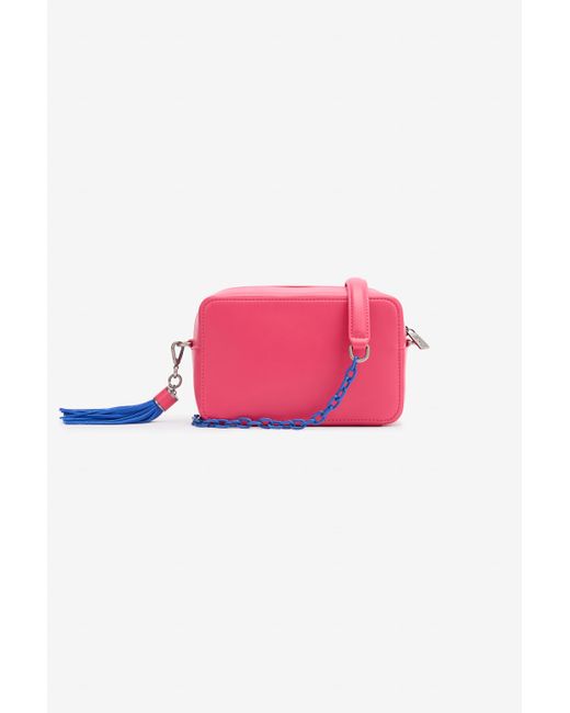 Borsa Con Serpente E Monogram Jc di Roberto Cavalli in Pink