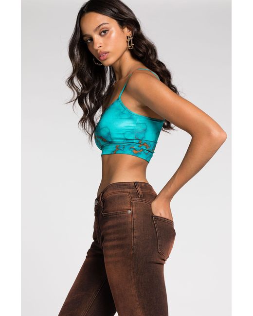 Roberto Cavalli Blue Cropped Vest Top