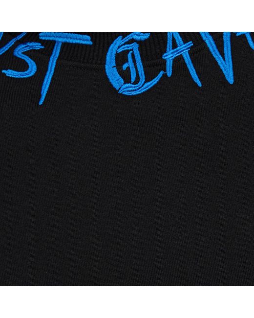 Felpa Nera Con Ricamo Logo Graffiti di Roberto Cavalli in Blue da Uomo