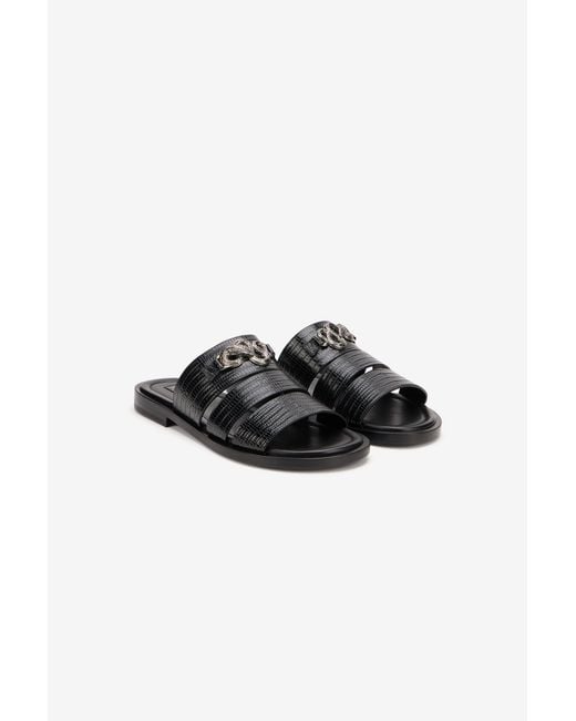 Roberto Cavalli Black Leather Sandals for men