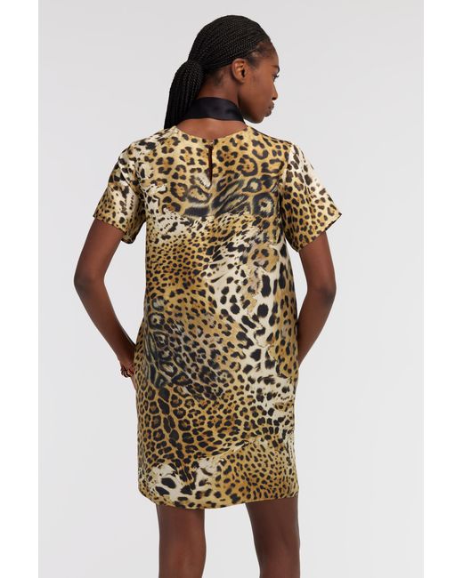 Roberto Cavalli Metallic Jaguar Skin Print Dress