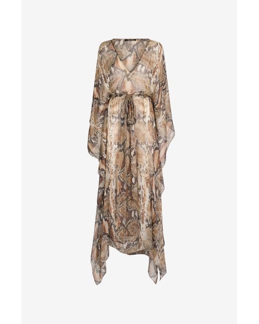 Roberto Cavalli Natural Python Print Kaftan