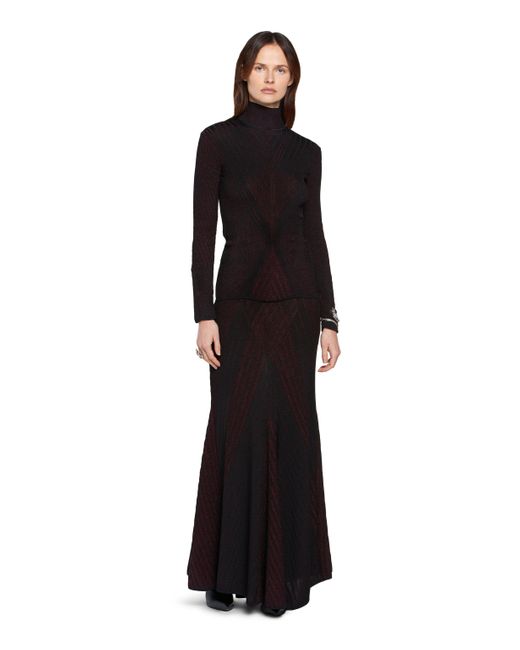 Roberto Cavalli Black Art Deco Geometric Knit Skirt
