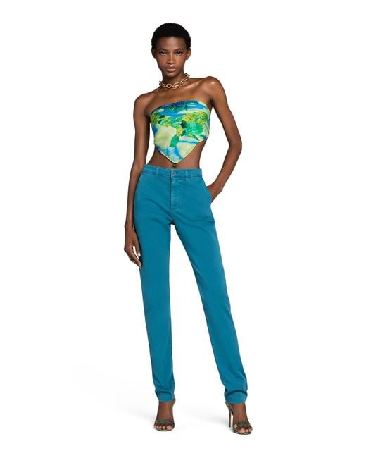 Roberto Cavalli Blue Skinny-Leg Trousers