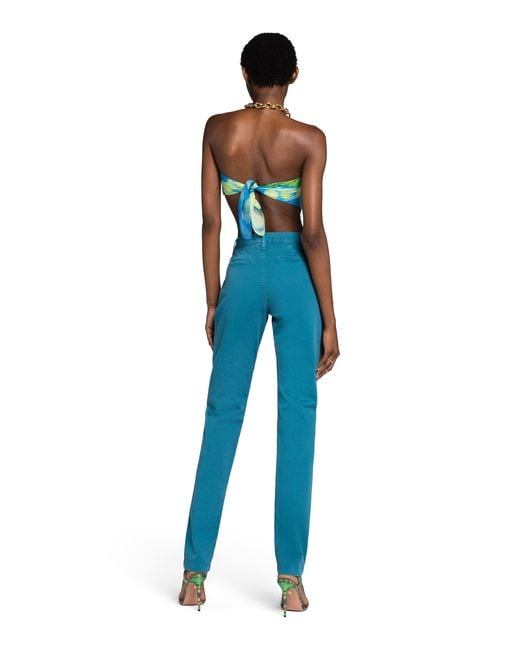 Roberto Cavalli Blue Skinny-Leg Trousers