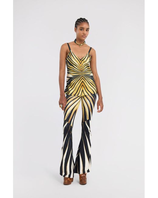 Roberto Cavalli Multicolor Ray Of Print Silk Top