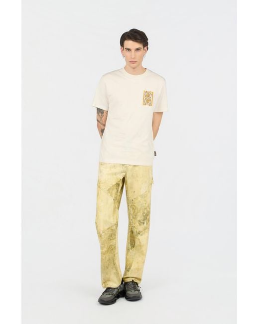 Roberto Cavalli White Ivory T-Shirt With Embroidered Persian Tarot Detail for men
