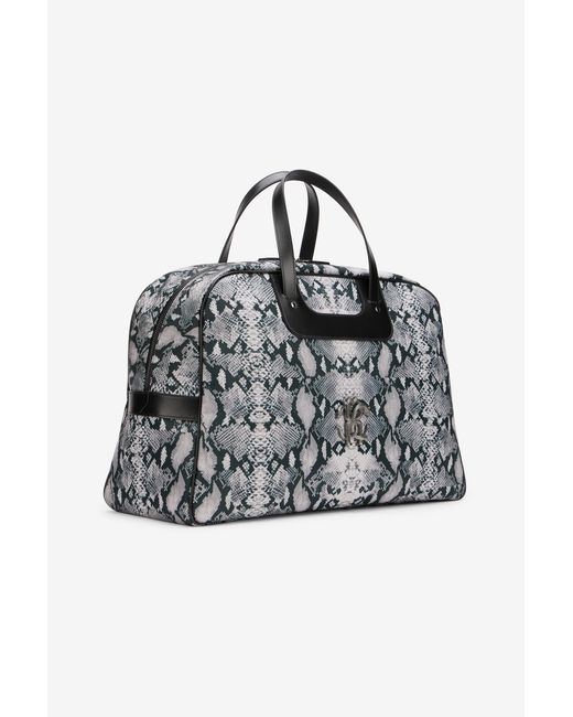 Borsa A Mano Stampa Python di Roberto Cavalli in Black da Uomo