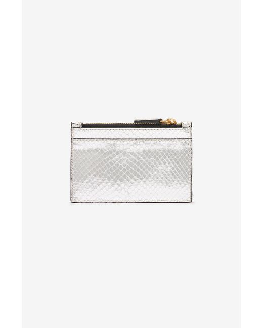 Roberto Cavalli Metallic Snake-Scale Card Holder