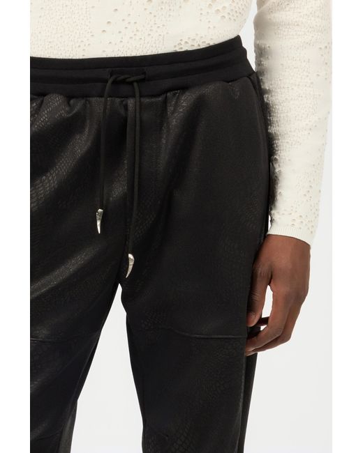 Roberto Cavalli Black Sports Pants With Python Print for men