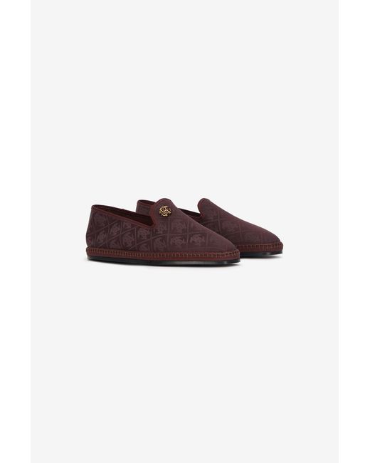 Roberto Cavalli Multicolor Flat Loafers With Mirror Snake Monogram