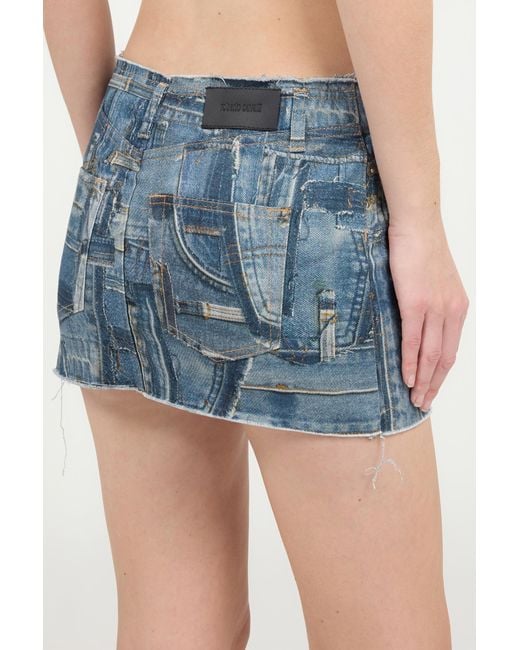 Roberto Cavalli Blue Patchwork Capsule Collection Denim Mini Skirt