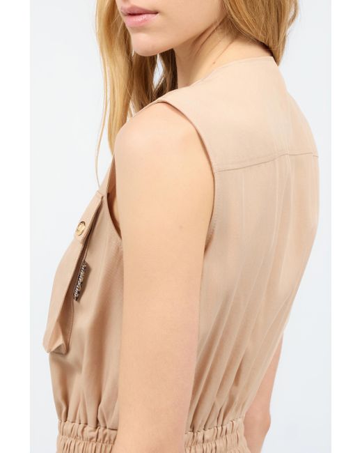 Roberto Cavalli Natural Mini Dress With Utility Pockets