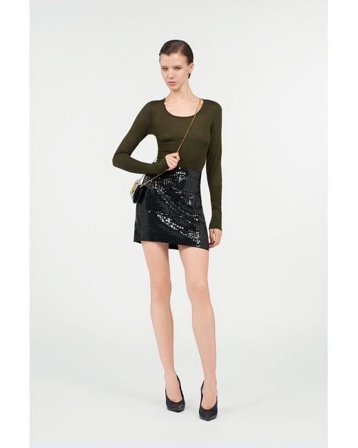 Roberto Cavalli Black Sequin Mini Skirt