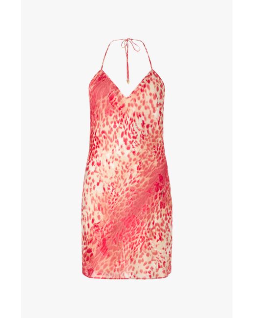 Minikleid Mit Print Jaguar Skin Roberto Cavalli de color Pink