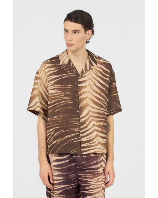 Roberto Cavalli Multicolor Natural Barb Print Shirt for men