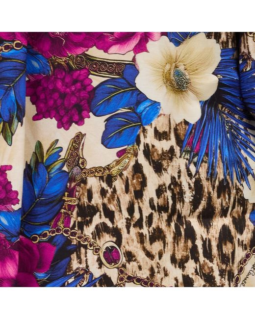 Roberto Cavalli Multicolor Flower Leo Print Shirt