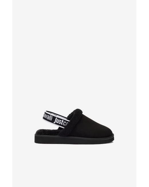 Roberto Cavalli Black Comfy Style Sabot Shoes