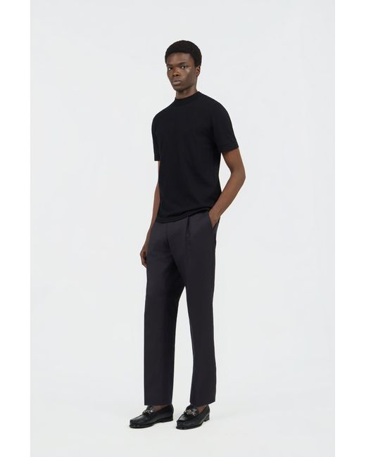 Roberto Cavalli Black Mock Neck T-Shirt for men
