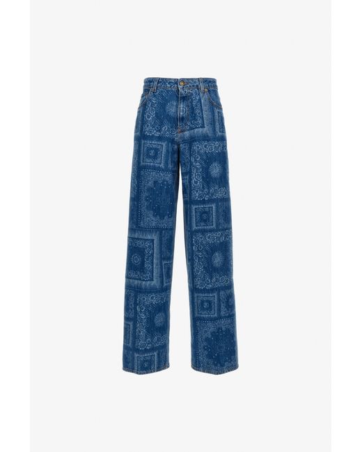Roberto Cavalli Blue Wide Leg Jeans