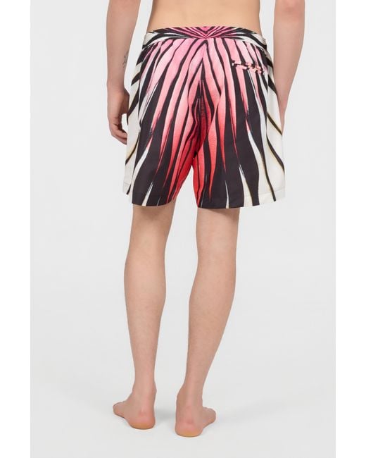 Roberto Cavalli Red Ray Of Paradise Print Swimsuit for men