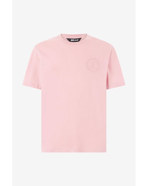 Roberto Cavalli Pink T-Shirt With Jc Monogram for men