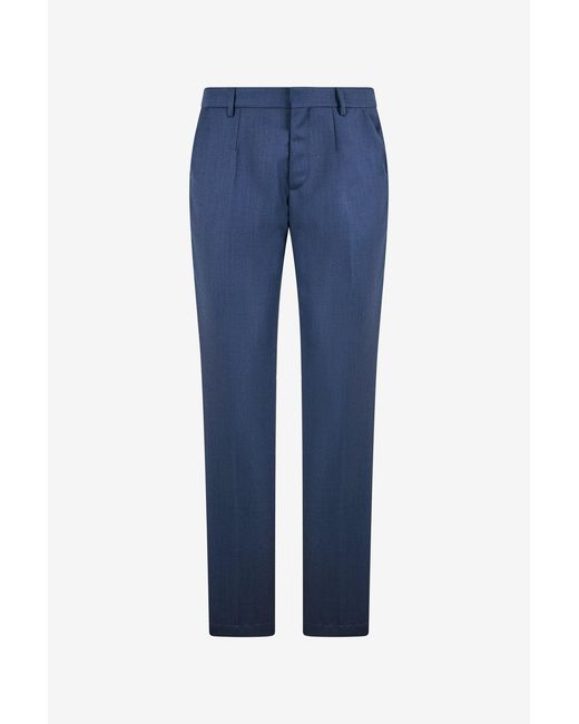 Roberto Cavalli Blue Mid-Rise Pants for men