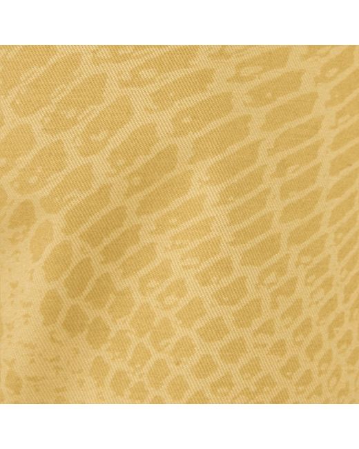 Roberto Cavalli Yellow Shorts Mit Gürtel Und Print Python