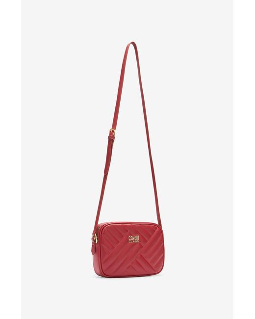 Roberto Cavalli Red Bag With Cavalli Class Chain Shoulder Strap