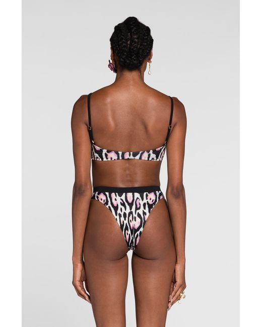 Roberto Cavalli White Jaguar-Print Bikini Bottoms