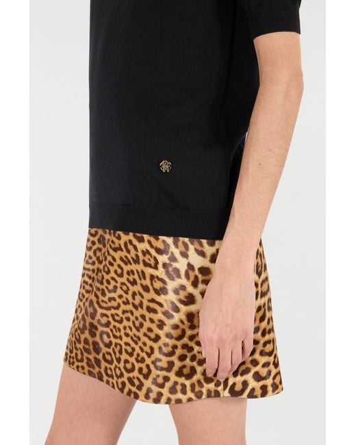 Suéter De Cuello Alto Con Monogram Rc Roberto Cavalli de color Black