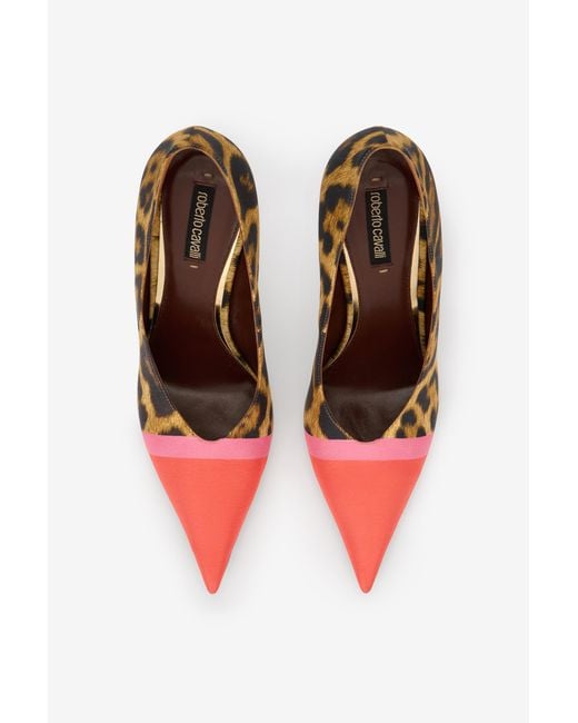 Roberto Cavalli Multicolor Leopard Print Pump
