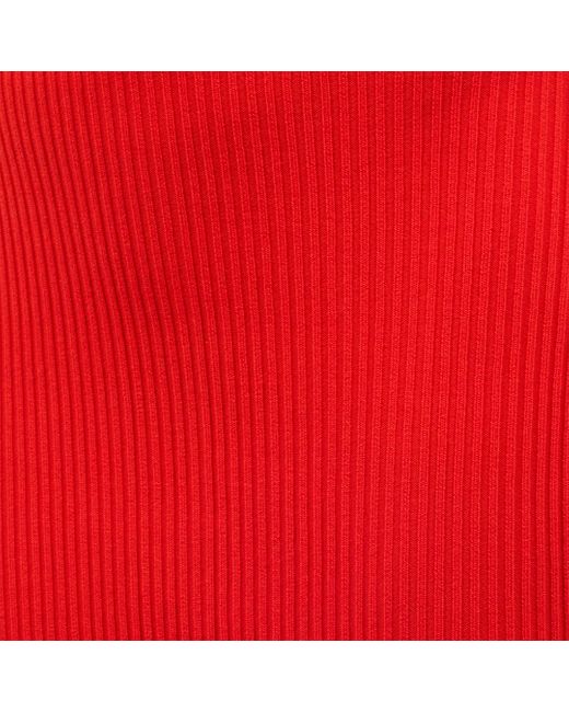 Roberto Cavalli Red Short Rib-Knit Dress