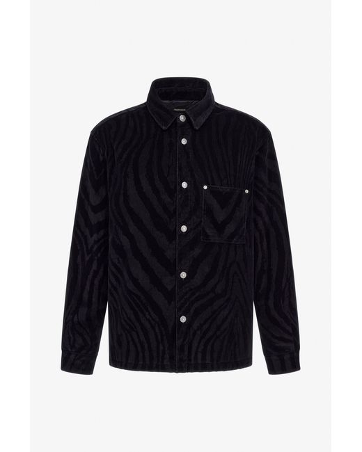 Roberto Cavalli Blue Printed Shirt for men