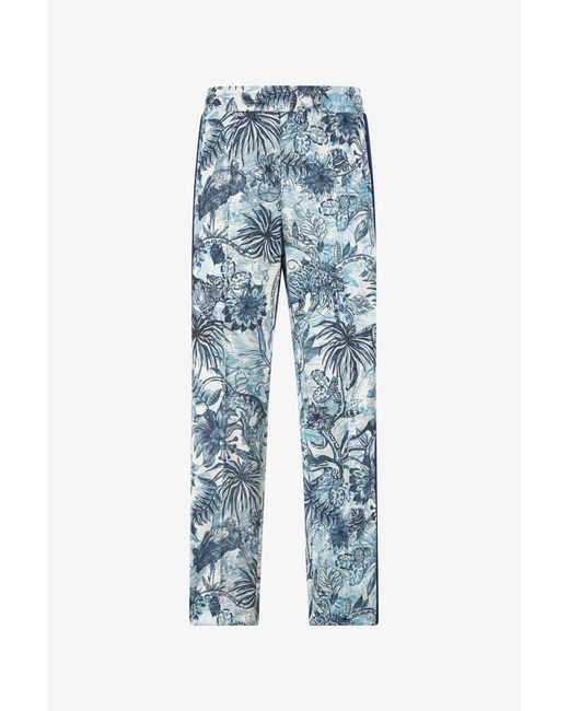 Roberto Cavalli Blue Sports Pants With All-Over Print for men