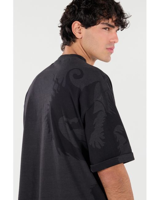 Roberto Cavalli Black T-Shirt With Ideogram Rc Monogram for men