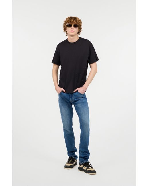 Roberto Cavalli Black T-Shirt With Logo On The Side for men