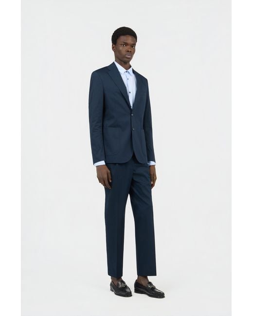 Roberto Cavalli Blue Cotton Suit for men