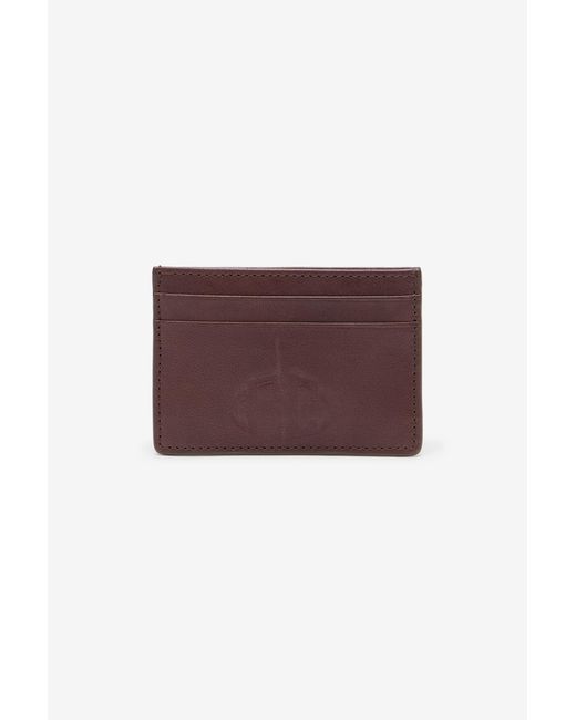 Roberto Cavalli Purple Vintage Leather Flat Card Holder for men
