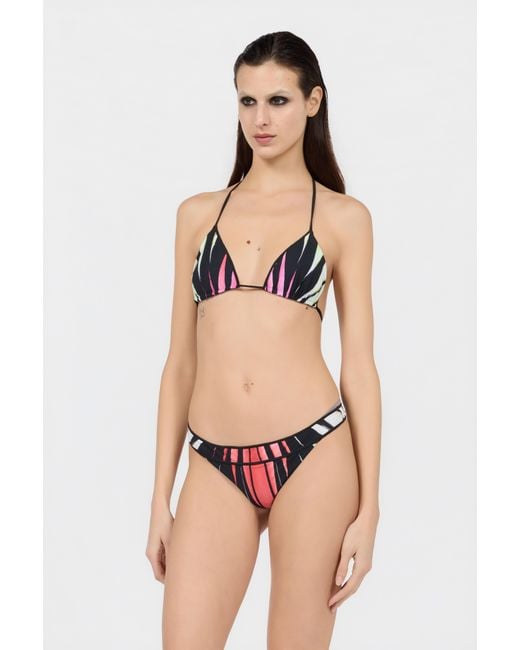 Roberto Cavalli Blue Ray Of Paradise Print Triangle Bikini Top