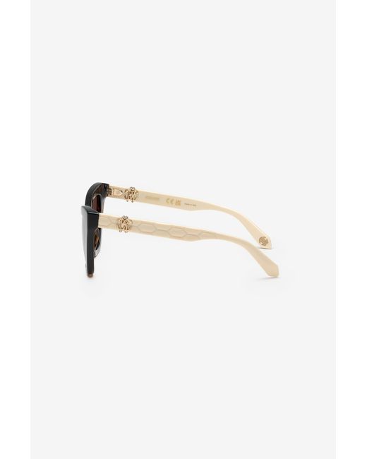 Roberto Cavalli White Sunglasses With Smooth Front And Matelassè Effect On Temples