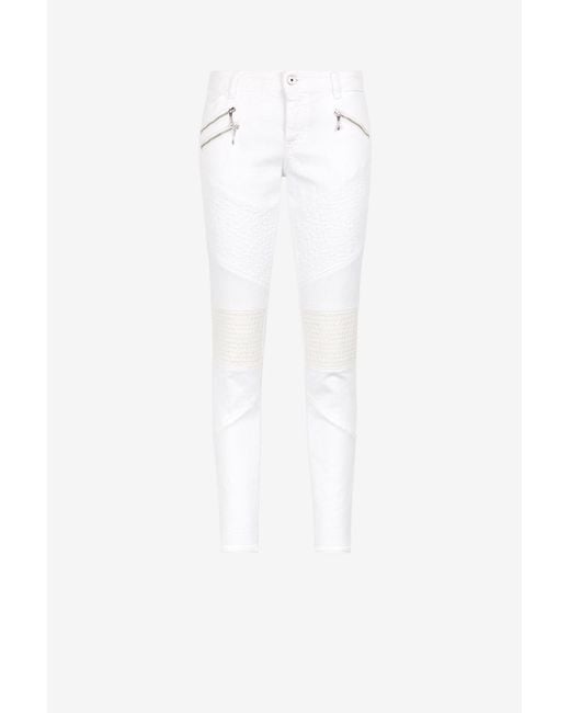 Roberto Cavalli White Just Cavalli Panelled Straight-Leg Jeans