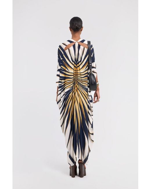 Roberto Cavalli White Ray Of Print Caftan