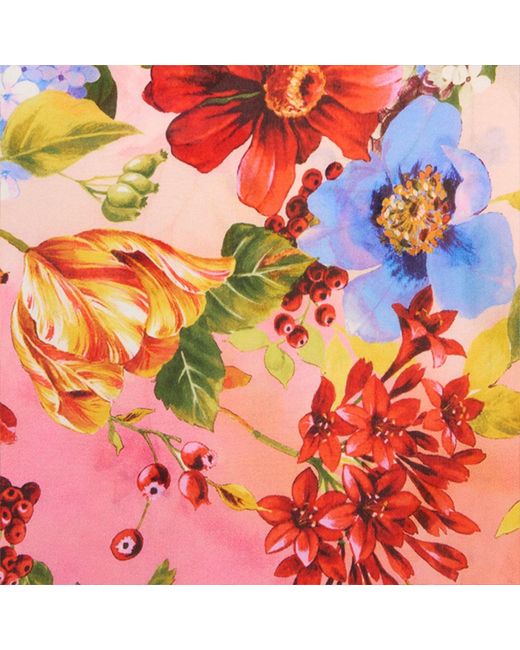 Roberto Cavalli Pink Silk Stole With Miami Flowers Print