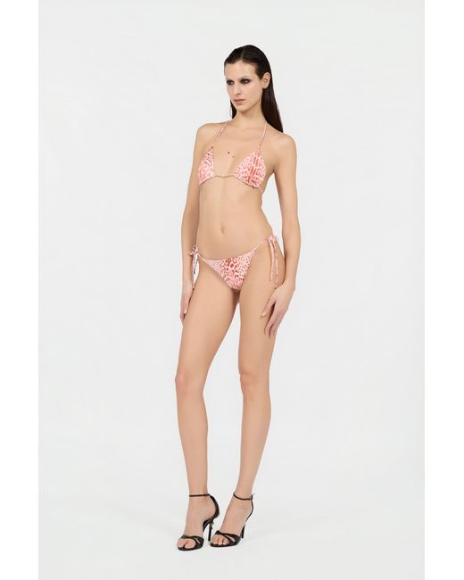 Roberto Cavalli Pink Jaguar Print Bikini Bottom