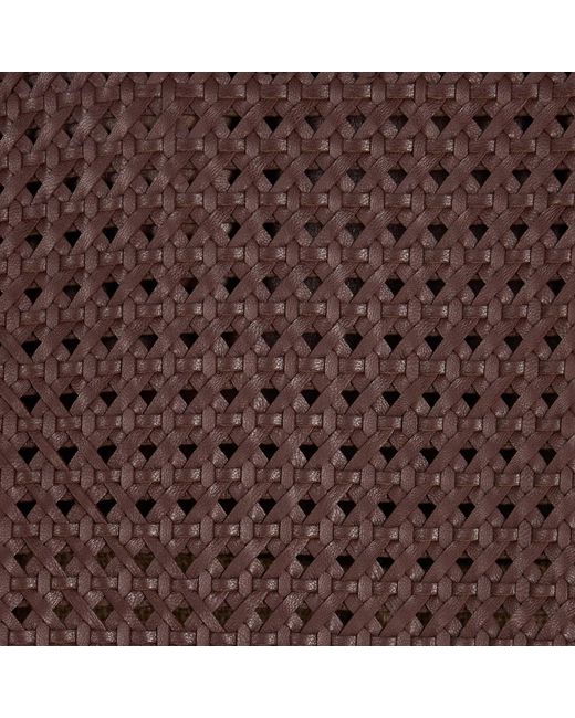 Roberto Cavalli Brown Woven Leather Coat With Fringes